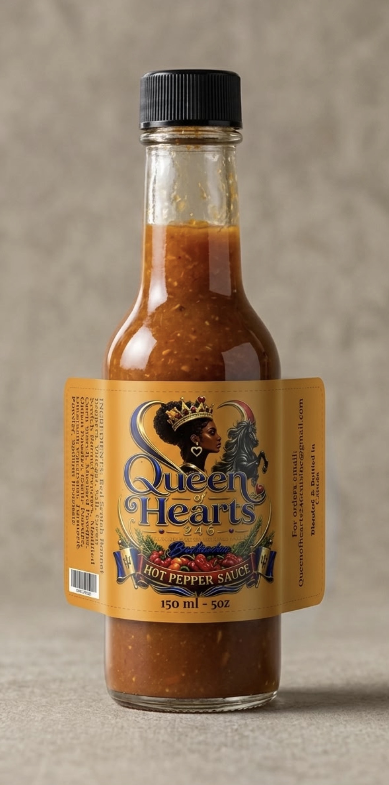 Queen Of Hearts 246❤️ Hot Pepper Sauce 150 ml bottle