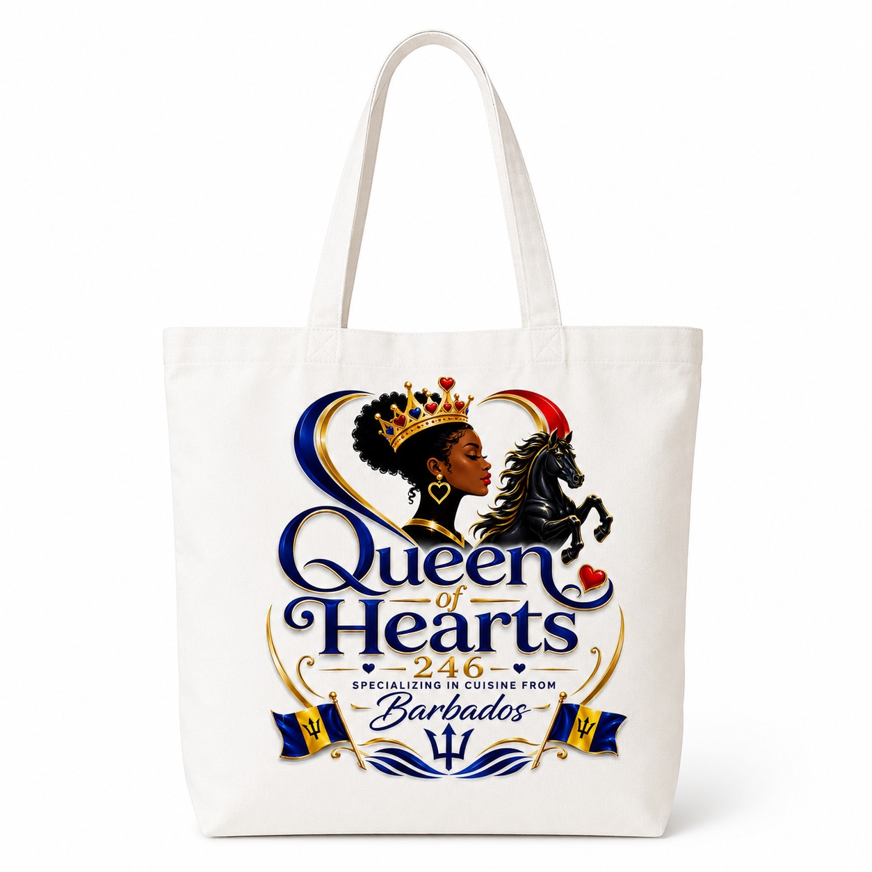 White Queen Of Hearts 246 Cuisine tote bag merchandise mockup